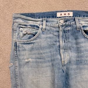 AMO high waist distressed mom jean (W29)